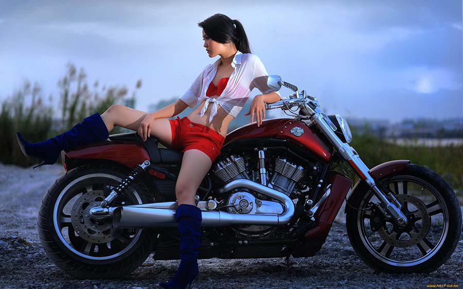 Beautiful girls and motorcycles in Novosibirsk